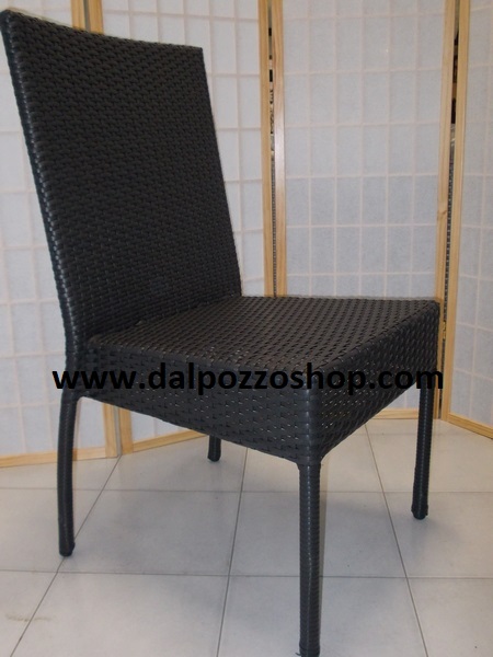 SC-7023N SEDIA NERO ANTRACITE RATTAN SINTETICO POLYPEEL